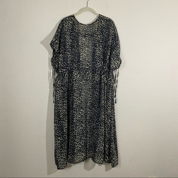 Sz: XXL/XXXL (2X-3X) Dark Leopard Print & Tie-Dye Multi-Color Swim Cover Kimonos - Picture 6 of 14